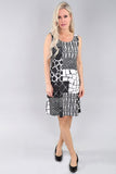 Michael Tyler black and white patterned dress