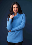 Elena Wang soft blue turtleneck