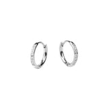 Mia Silver Stacks Chic Huggie Earrings